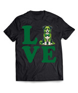 Love Border Collie T-shirt Funny Dog Shamrock St Patrick&#39;s Day Unisex Te... - $17.77+