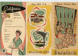Andalucia Spain Tour Brochure 1958 California Cafeterias Travel Melia - £14.07 GBP