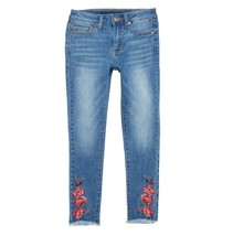 Tucker + Tate Girl&#39;s Flower Embroidered Fray Hem Skinny Jeans Pants size 14 - £10.27 GBP