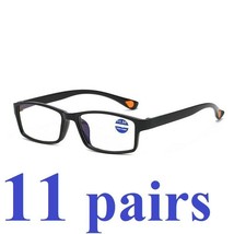 11 Packs Mens Womens Rectangle Frame Reading Glasses Classic Style Black... - £11.47 GBP