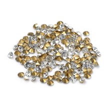 50 Pointed Back Rhinestones Diamond Faceted 3mm Clear Machine Cut Foil Back - £4.35 GBP