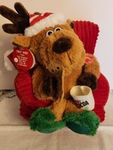Plush Singing Reindeer in Chair &quot;Grandma Got Run Over By A Reindeer&quot; - £32.05 GBP