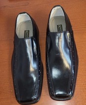 Stacy Adams Boy&#39;s Shoes 6M Black Dress Loafers Square Split Toe. - $25.07