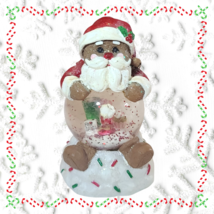 VTG Gingerbread Man Santa 2004 Christmas Holiday 4&quot; Snow Globe Sprinkles Glitter - $12.19