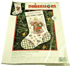 DIMENSIONS Cross Stitch 8465 Country Patchwork Angel 16&quot; CHRISTMAS STOCK... - £29.09 GBP