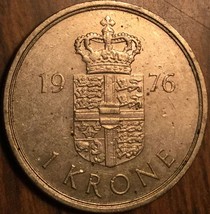 1976 Denmark 1 Krone Coin - £0.99 GBP