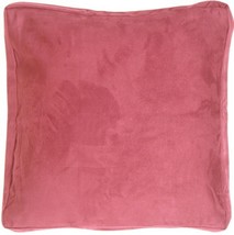 16x16 Box Edge Royal Suede Pink Throw Pillow, Complete with Pillow Insert - £24.87 GBP