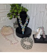 Lot of 5 Chunky Stone Bead Jewelry &amp; Bracelets, Retro Boho Costume Jewel... - $65.78 CAD