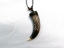 Huge Resin Dragon &amp; Sun Imprint On The Talon / Dragon Claw Pendant Adj Necklace - £5.58 GBP