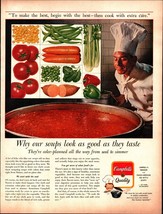 1963 Campbell&#39;s Vegetable Soup Chef Smells BIG Batch Vintage Ad b8 - $25.05