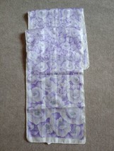 Vtg Floral Fashion Scarf White Purple 52 x 11&quot; Neck Head Business Lady I... - £17.05 GBP