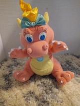 VTG Plush Dragon Tales Pink Cassie Playskool Used 12&quot; 90s Toy 1999 Cartoon - $24.20