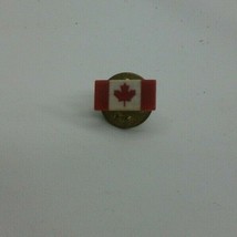 Canada Flag 3/8&quot; x 1/2&quot; Tiny Vintage Pinback Pin Button - £2.57 GBP