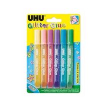 Uhu D1551 Glitter Glue Uhu, Shiny, Assorted, 10 ml (Pack of 6)  - $13.00