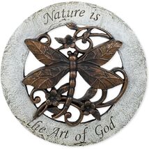 Nature is the Art of God Dragonfly Round Stepping Stone 12.2 Inch Diameter - $39.98