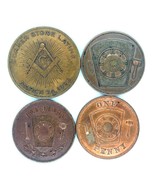 Masonic &quot;One Penny&quot; Lot of 4 Tokens - €51,57 EUR