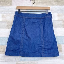 LOFT Denim Shift Skirt Blue Dark Indigo Wash High Waist Stretch Womens 29 - $22.76