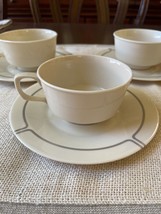 Franciscan Silver Lining Cup &amp; Saucer 3 sets - $37.05