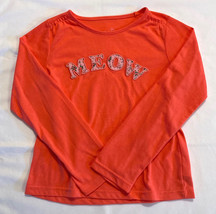 Our Generation girl&#39;s knit top size 10 MEOW long sleeve pinkish orange - £2.37 GBP