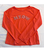 Our Generation girl&#39;s knit top size 10 MEOW long sleeve pinkish orange - $4.08 CAD