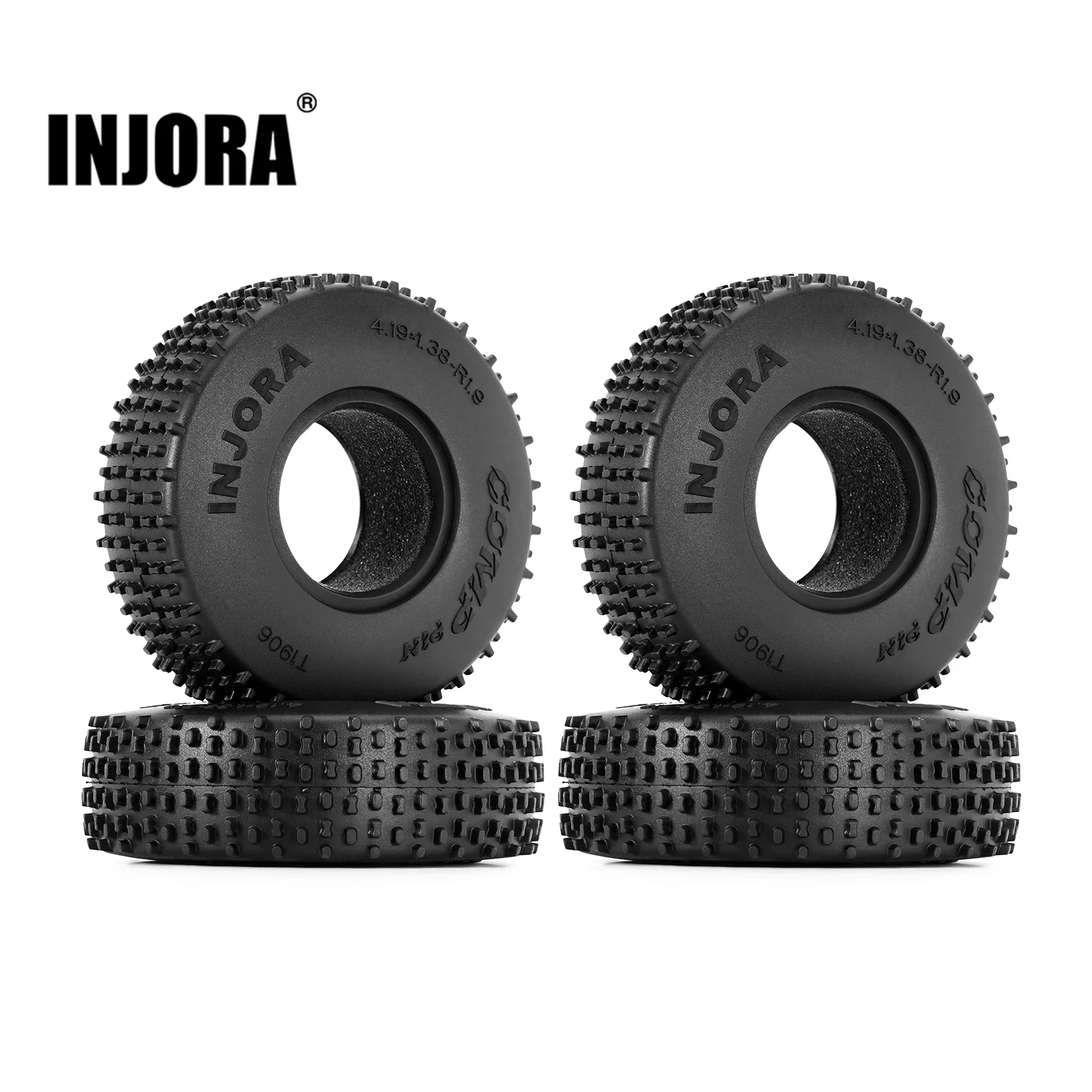 INJORA 1.9 Comp Pins Tire for 1/10 RC Crawler Rock Buggy TRX4 SCX10 Pro ... - £26.56 GBP