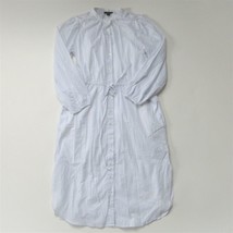 NWT J.Crew Tie-waist Cotton Voile Midi in Sheer Blue Deck Stripe Shirt Dress 2 - £34.90 GBP