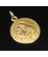 18K GOLD - Vintage Religious Saint Anthony Medal Pendant - GP434 - £213.31 GBP