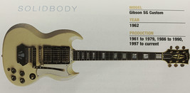 1962 Gibson SG Custom Solid Body Guitar Fridge Magnet 5.25"x2.75" NEW - £3.03 GBP