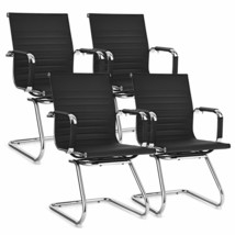 Costway 4 PCS Office Guest Chairs Waiting Room Chairs for Reception Conf... - £345.51 GBP