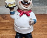 Happy Pastry Chef Figurine Baker Ornament Holding Cake Resin Thumbs up! ... - $19.34