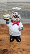 Happy Pastry Chef Figurine Baker Ornament Holding Cake Resin Thumbs up! Vintage! - £15.44 GBP