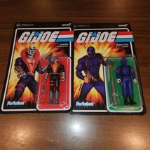 NEW G.I. Joe Destro &amp; Snake Eyes  ReAction Figures By Super7  Retro -Unpunched - £10.88 GBP