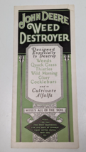 JOHN DEERE WEED DESTROYER - ALFALFA CULTIVATOR 1929 SALES BROCHURE - £23.73 GBP