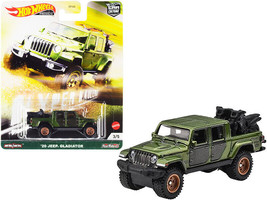 2020 Jeep Gladiator Rubicon Pickup Truck w Two Motorcycles Green Metalli... - £15.20 GBP