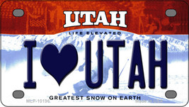 I Love Utah Novelty Mini Metal License Plate Tag - £11.78 GBP