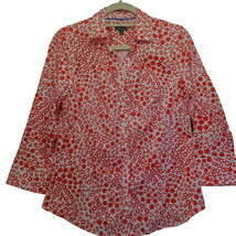 Talbots Womens Button Up Multi-Color Size 4 Cotton Blend Stretch Collar - $14.25