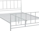 White Metal Slat Support King Platform Bed By Modway Estate Steel Metal. - $218.94