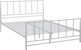 White Metal Slat Support King Platform Bed By Modway Estate Steel Metal. - £171.00 GBP