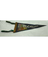 Vintage Chicago Illinois Felt Pennant Flag Prudential Chicago&#39;s Tallest ... - $14.52
