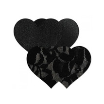 B-SIX Nippies Basic Heart Shaped Nipple Pasties Black New B Cup - £7.77 GBP