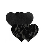 B-SIX NIPPIES BASIC HEART SHAPED NIPPLE PASTIES BLACK NEW B CUP - $13.56 CAD