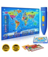Bilingual Interactive World Map For Kids Learning And Educational Toys ,... - £66.83 GBP
