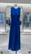 ZARA BNWT 2024. ELECTRIC BLUE SATIN DRESS SLEEVELESS POCKETS. 3137/980 - £79.95 GBP