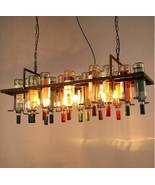 Retro Wine Bottle Iron LED Hanging Kitchen Bar Restaurant Pendant Light ... - £291.93 GBP