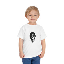 Toddler Short Sleeve Tee: Beatles John Lennon Portrait Black and White - Blue - £14.63 GBP