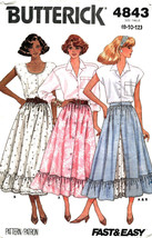 Misses&#39; FLARED SKIRTS Vintage 1987 Butterick Pattern 4843 - Sizes 8-10-12 - $14.00