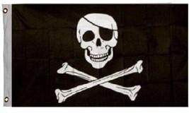 Jolly Roger Pirate Flag Ship Banner Skull Crossbones Pennant New 2X3 Foot 100D - £13.58 GBP