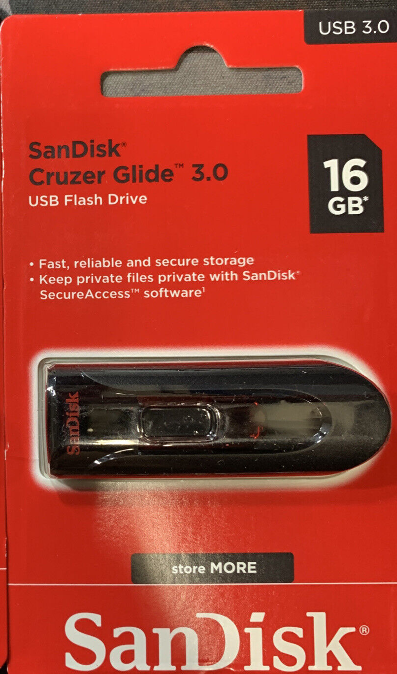 Drive Sandisk Cruzer Glide 16GB 3.0 Flash Drive USB Thumb Drive - $9.78