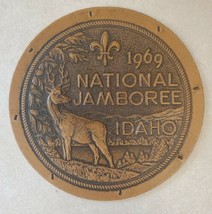 Boy Scout 1969 National Jamboree Leather Patch - 4.75&quot; Round Back Patch - £13.25 GBP