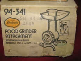 Sunbeam Mixmaster Mixer 94-341 Food Grinder Attachment in BOX 1980s Vtg - £8.29 GBP